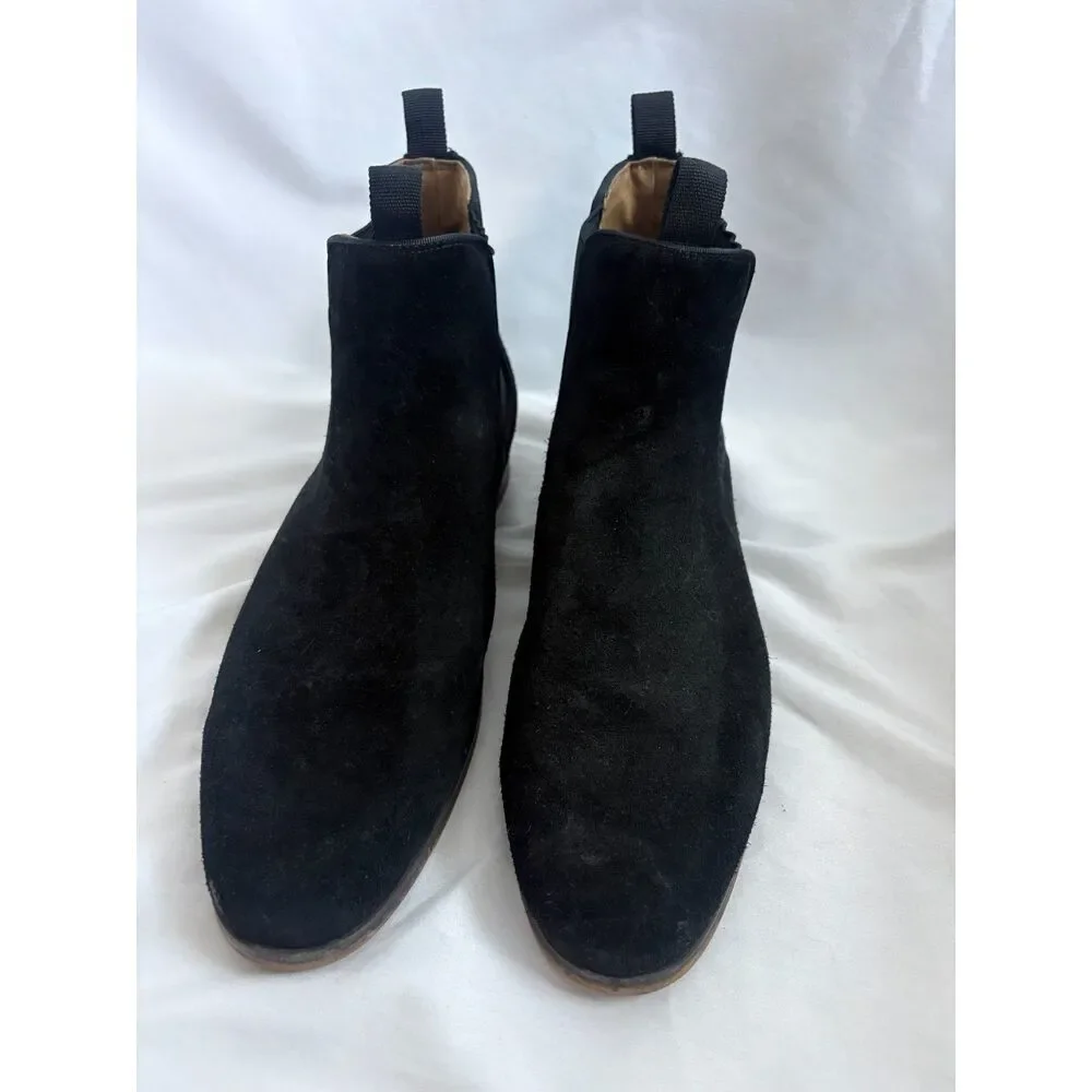 Aldo Shoes Mens Black Suede Chelsea Boots Almond Toe Ankle Booties Size 12 Class